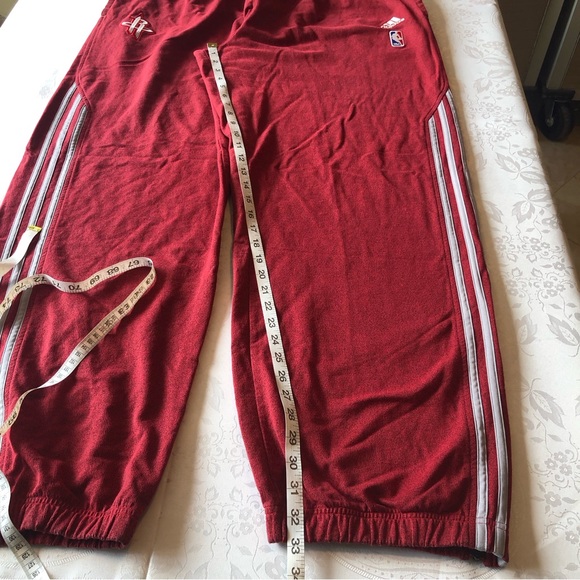 Adidas NBA Men’s Size 2XL Red Sweatpants Elastic Waist 2” + Length 3 Stripes - Picture 11 of 16